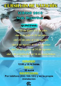 Cursillos de natación verano 2018 @ Sede deportiva (Tronqueria)