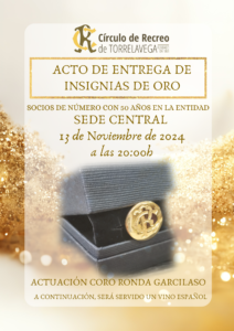 ACTO DE ENTREGA INSIGNIAS DE ORO @ Sede Central