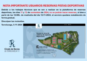 Reservas Pistas @ SEDE CENTRAL