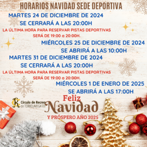 HORARIOS NAVIDAD CLUB @ Sede Deportiva