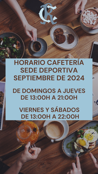 HORARIO SEPTIEMBRE CAFETERIA CLUB 2024